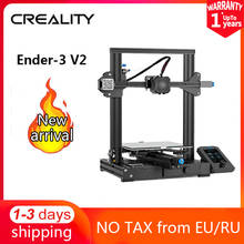 3D-принтер CREALITY Ender-3 V2, принтер с улучшенным видением, 32 бита, бесшумная материнская плата, новый пользовательский дисплей, экран, продолжение печати 2024 - купить недорого
