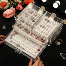 Transparent Makeup Organizer Drawers Jewelry Storage Box Dust-Proof Lipstick Organizer Ring Necklace Pendant Holder Display Box 2024 - buy cheap