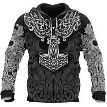 Casaco de tatuagem viking, roupas masculinas e femininas 3d com capuz, jaqueta casual de inverno 2021 2024 - compre barato