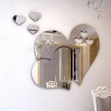 20x17cm Creative 3D Heart-shaped Acrylic Wall Stickers Self-adhesive DIY Home Decoration Art Mirror Stickers 2024 - buy cheap