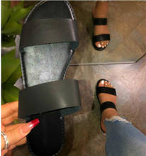 2020 черные женские сланцы прозрачные двухслойные сандалии женская пляжная обувь на плоской подошве прозрачные шлепанцы 2024 - купить недорого