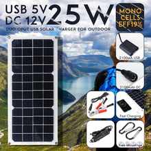 LEORY 12V 25W 1.2A 420x190x3mm Monocrystalline Solar Panel Cell Charger Set with Rear Junction Box Support USB Port 2024 - buy cheap
