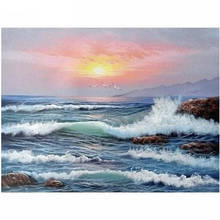 Pintura por números de paisaje de gaviota y olas, cuadro de arte de pared, pintura acrílica para decoración del hogar, envío directo, 60x75cm 2024 - compra barato