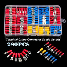 280Pcs/Set wire connector Assorted Insulated Spade Crimp Terminal Butt Electrical Cold-PressureTerminal Red/Blue/Yellow with Box 2024 - buy cheap