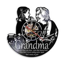 I Love My Grandma Wall Watch Grandma and Granddaughter Vinyl Record Clock Decor Quiet Time Clock Hanging Watch Grandmother Gift 2024 - buy cheap