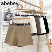 2021 New Summer Fashion All-match solid sashes Shorts high waist slim casual wide leg Shorts Suit Shorts 2024 - buy cheap