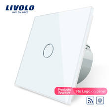 Livolo EU Standard Remote&Dimmer Switch, VL-C701DR-11, Black Crystal Glass Panel, 220~250V Wall Light for Dimmable Lamps 2024 - buy cheap