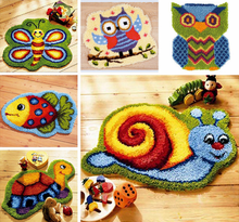 Hot Latch Hook Rug Kits DIY Needlework Unfinished Crocheting Rug Yarn Cushion Mat Cartoon Tortoise Embroidery Decorative Carpet 2024 - buy cheap