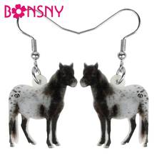 Bonsny Acrylic Standing Cute Horse Earrings Long Farm Animal Dangle Drop Jewelry For Women Lover Kids Classic Gift Accessories 2024 - buy cheap