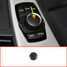 Estilo de fibra carbono abs multimídia knob decoração capa guarnição para bmw 1 2 3 4 série x1 f48 x2 f47 x3 f25 x5 f15 acessórios do carro 2024 - compre barato