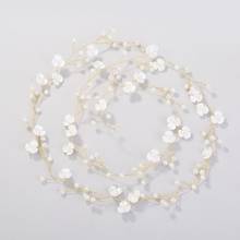 Diadema de flores de cerámica con perlas de cristal para mujer, accesorios de joyería para el pelo 2024 - compra barato