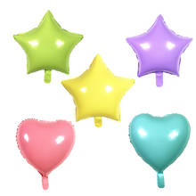 Candy Macaron Love Heart Star Shaped Foil Balloon 5-10pcs 18inch Wedding Baby Birthday Party Ice cream color Inflatable Balloons 2024 - buy cheap