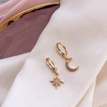 2021 New Arrival Fashion Classic Geometric Women Dangle Earrings Asymmetric Earrings Of Star And Moon Female Korean Jewelry 2024 - buy cheap