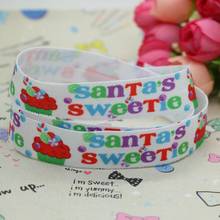 DHK 5/8 inch 5yards Fold Over Elastic FOE santa's printed ribbon headband diy decoration OEM Wholesale C179 2024 - buy cheap