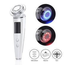 Galvanic Ion Face Beauty Device RF EMS LED Red Blue Light Photon Therapy Skin Lift Tighten Machine High Frequency Vibration 2024 - buy cheap