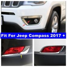 Yimaautotrims Chrome Front / Rear Bumper Fog Lights Lamp Frame Cover Trim Kit Accessories Fit For Jeep Compass 2017 - 2020 ABS 2024 - buy cheap