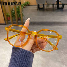 Imwete-gafas con montura para hombre y mujer, lentes ópticas con bloqueo de luz azul, poligonales, a la moda 2024 - compra barato