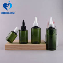 Kit de frascos de plástico verde, recipiente para a boca e loção, recarregável, 100ml/150ml, 200ml, 1 peça 2024 - compre barato