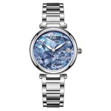 Reef Tiger-Reloj de pulsera de acero inoxidable para mujer, accesorio de pulsera de lujo con diseño de diamante a la moda, resistente al agua, RGA1584 2024 - compra barato