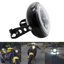 7 Polegada round led motocicleta halo h4 farol para honda vitória indiana harley motocicleta 7 "farol da motocicleta preto habitação 2024 - compre barato