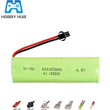 Batería recargable para juguetes a control remoto, 2400mah, 4,8 v, 4 pilas AA, para coches, tanques, Robots, barcos, pistolas, nimh, 4,8 v 2024 - compra barato