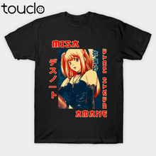 Amane misa death note anime engraçado esperança cartaz gráfico preto camiseta ryuk luz 2024 - compre barato