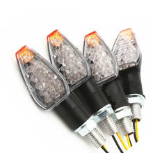 Seta de led para motocicleta 4 peças, 12v luzes indicadoras de mudança de direção para harley honda yamaha suzuki moto dual sport bike