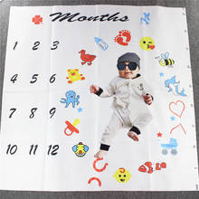 Cartoon New Born Baby Milestone Monthly Background Blankets Photo Props Full Month Backdrop Cloth Boy Girl Picture Accessories 2024 - buy cheap