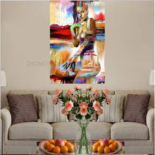 Pintura em tela nórdico moda sexo senhora imagem da parede decoração de casa cartaz da menina quarto abstrato arte pintura a óleo anime cartaz 2024 - compre barato