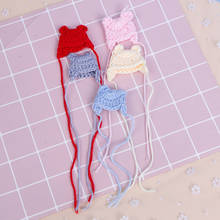 New Arrival 1:12 Dollhouse Miniature Mini Cute Cartoon Ear Knitted Hat Model Accessories 2024 - buy cheap