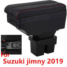 Подлокотник для Suzuki jimny с USB-зарядкой, увеличенный двухслойный центральный контейнер для хранения, подстаканник, пепельница, аксессуары 2019 2024 - купить недорого