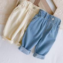 Autumn Baby Girls Denim Jeans Solid High Waist Casual Boys Pants Children Kids Full Length Trousers 2024 - buy cheap