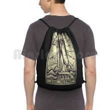 The Hermit Backpack Drawstring Bag Riding Climbing Gym Bag  The Hermit Hermit Hermetic Occult Tarot Skeleton Witch 2024 - buy cheap