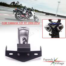 Suporte de moldura para placa de moto, para yamaha yzf r1 2009 a 2014, possui suporte para placa de identificação 2024 - compre barato