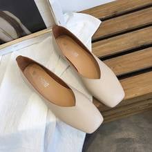 2020 Spring Slip on Flat Shoes Women Loafers Square Toe Flats Boat Shoes PU Leather Shoes Ballet Flats Big Size 35-42 Designer 2024 - buy cheap