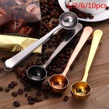 1Pc Coffee Stainless Steel Tea Scoop With Clip Coffee Measuring Cup Scoop Sealing Powder Drinkware Tools Kitchen Supply 2024 - buy cheap