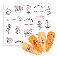 2021 NEW 3D Nail Art Water Transfer Sticker Black Leaf Flower Design Nail Watermark Decals Manicuring Tips Decorations Tattoos 2024 - купить недорого