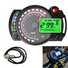 Universal Motorcycle Digital Light LCD Speedometer Odometer Tachometer W/ Speed Sensor 7 color display oil level meter 2024 - buy cheap