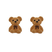 Pendientes de oso con pasador para mujer, accesorios de joyería a la moda, blanco, marrón, Animal Simple S925, orejas de aguja 2024 - compra barato
