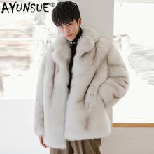 AYUNSUE 2020 новое пальто с натуральным мехом, мужская зимняя куртка с натуральным лисьим мехом, пальто высокого качества, теплые куртки, пальто 18289 KJ3312 2024 - купить недорого