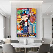 Alec Monopoly Graffiti Wall Art Money Paintings on The Wall Art Posters and Prints The World is Yours Modern Art Wall Pictures 2024 - buy cheap