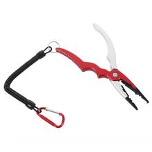 New Aluminum Fishing Pliers Split Ring Cutters Fishing Holder Tackle with Sheath & Retractable Tether Combo Hooks Remover Red+Si 2024 - buy cheap