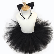 Cute Baby Black Tutu Skirts Girls Ballet Tutus Pettiskirt Underskirts with Cat Hairbow Kids Halloween Party Costume Skirts Cloth 2024 - buy cheap