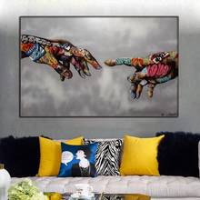 Graffiti Hand In Hand Poster And Prints Colorful Hand Unframed Canvas Painting Pop Art Wall Decoration Cuadros For Living Room 2024 - buy cheap