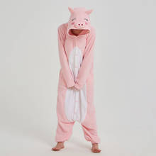 Женский комбинезон-кигуруми в виде свиньи, розовый милый праздничный наряд для вечеринки, домашняя Пижама для взрослых, флисовые свободные смешные комбинезоны 2024 - купить недорого
