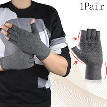 1 Pair Cotton Elastic Hand Arthritis Joint Pain Relief Gloves Therapy Open Fingers Compression Gloves for Women Men 2024 - buy cheap