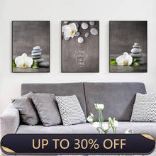 Zen Stone Beautiful White Orchid Flower Wall Art Canvas Painting Nordic Posters And Prints Wall Pictures For Living Room Decor 2024 - buy cheap