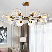 Lámpara led moderna de metal Molecular para decoración de techo, lámpara de bola de cristal para sala de estar, dormitorio, iluminación de araña interior 2024 - compra barato