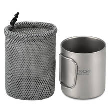 Lixada 220/450ml Titanium Cup Mug Outdoor Tableware Double Wall Insulates Heat Water Coffee Tea Cup Camping Foldable Handle Cup 2024 - buy cheap