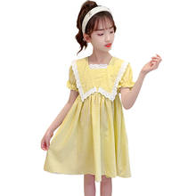 Summer Dress For Girls Plaid Pattern Dresses For Girl Patchwork Kids Dresses Casual Style Costume For Girls 2024 - buy cheap